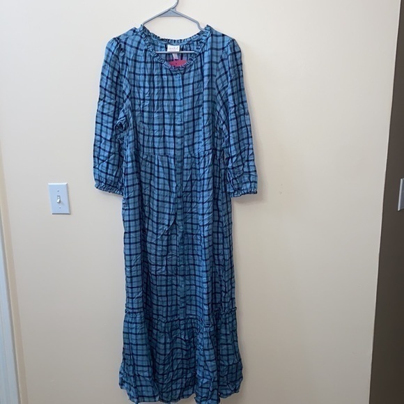 Isabel Maternity Plaid Button Down Dress - Picture 3 of 4